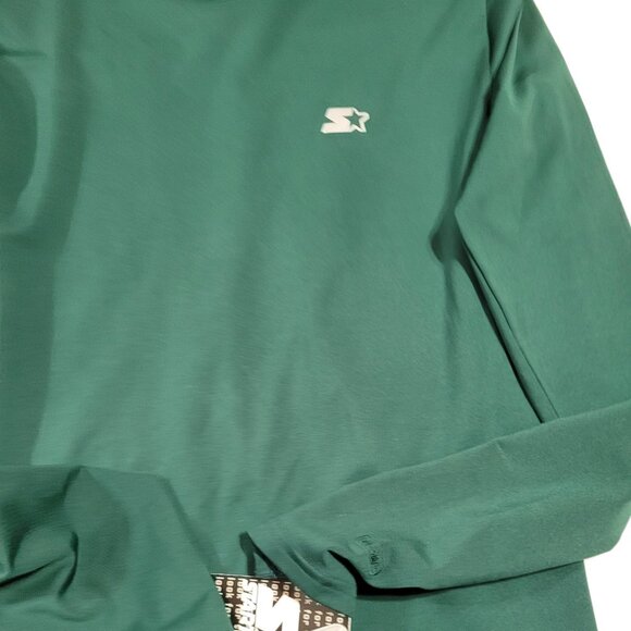 Starter L/S Stretch Mock Neck Small 34-36 Dark Green Contour Fit All Weather Dri - Picture 2 of 3